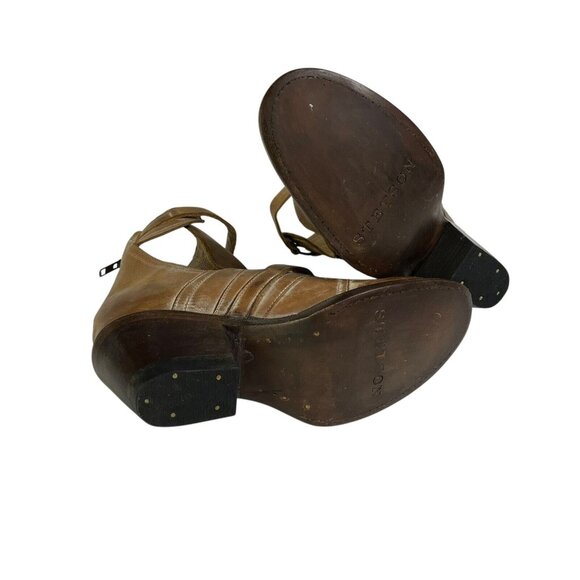 Stetson Womens Size 6.5 Brown Sample Distressed Leather Handmade Western Boots - Picture 6 of 7